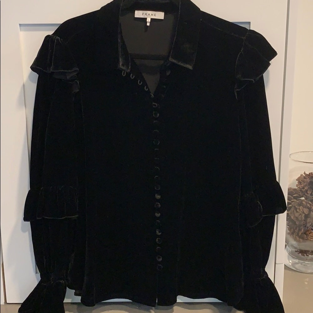 FRAME  velvet long sleeve top